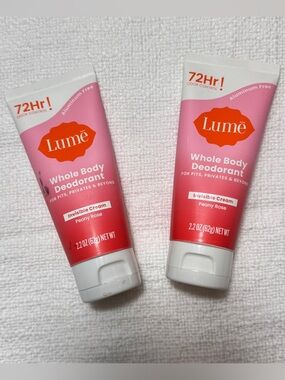 NEW Lume Whole Body Deodorant Invisible Cream Peony Rose